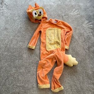 Bluey Bingo Plush Halloween Costume With Hood and Removable Tail 3-4T